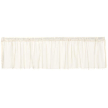 Tobacco Cloth Antique White Valance Curtain Fringed 16x90 - The Fox Decor